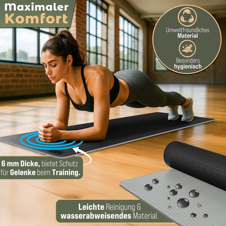 RE:SPORT Yogamatte Phthalatfrei | Gymnastikmatte rutschfest | Fitnessmatte schadstofffrei | Training