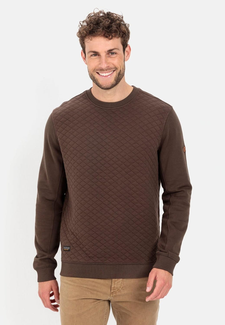 camel active Herren Sweatshirt mit Diamant Steppung