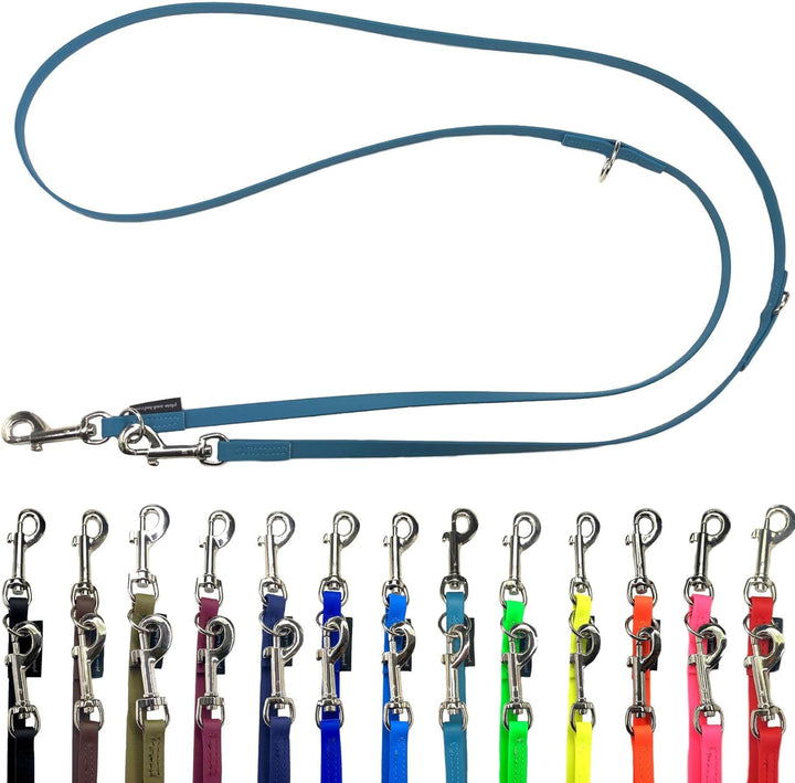 Biothane Hundeleine kleine Hunde/grosse Hunde verstellbar 2m / 2,40m / 2,80m / 3,50m / 5m SILBERNER