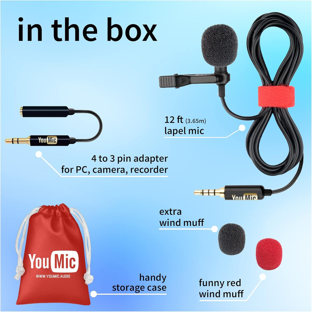 Lavalier Ansteckmikrofon für iPhone X 8 7 7 Plus 6 6s 5 5 5s/iOS/Android | Mini Ansteckmikrofon Mic