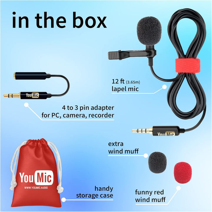 Lavalier Ansteckmikrofon für iPhone X 8 7 7 Plus 6 6s 5 5 5s/iOS/Android | Mini Ansteckmikrofon Mic