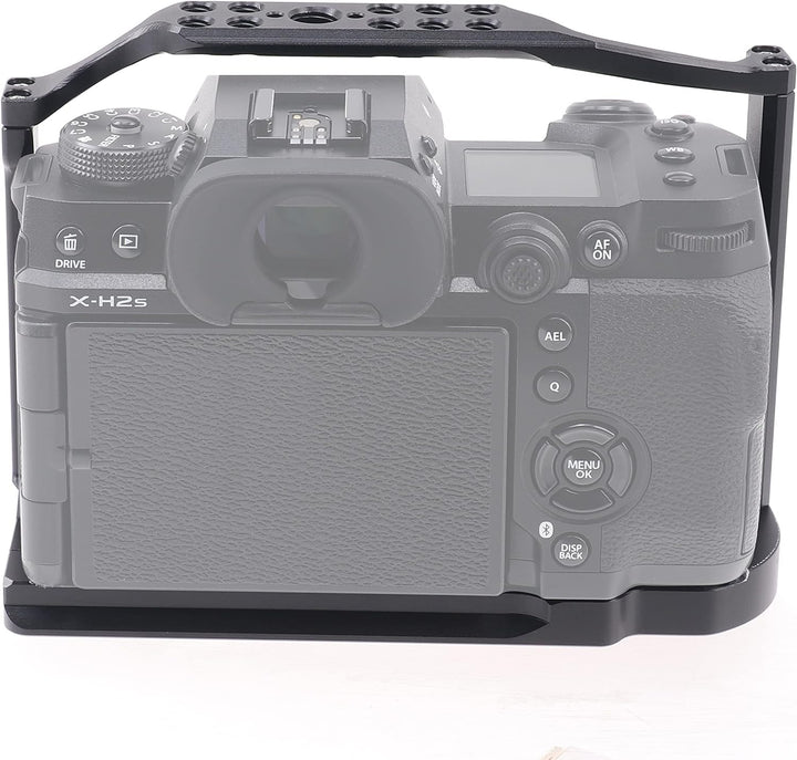 X-H2 Cage, Hersmay Aluminium Kamerakäfig für Fujifilm X-H2 X-H2S spiegellose Kameras mit Cold Shoe,