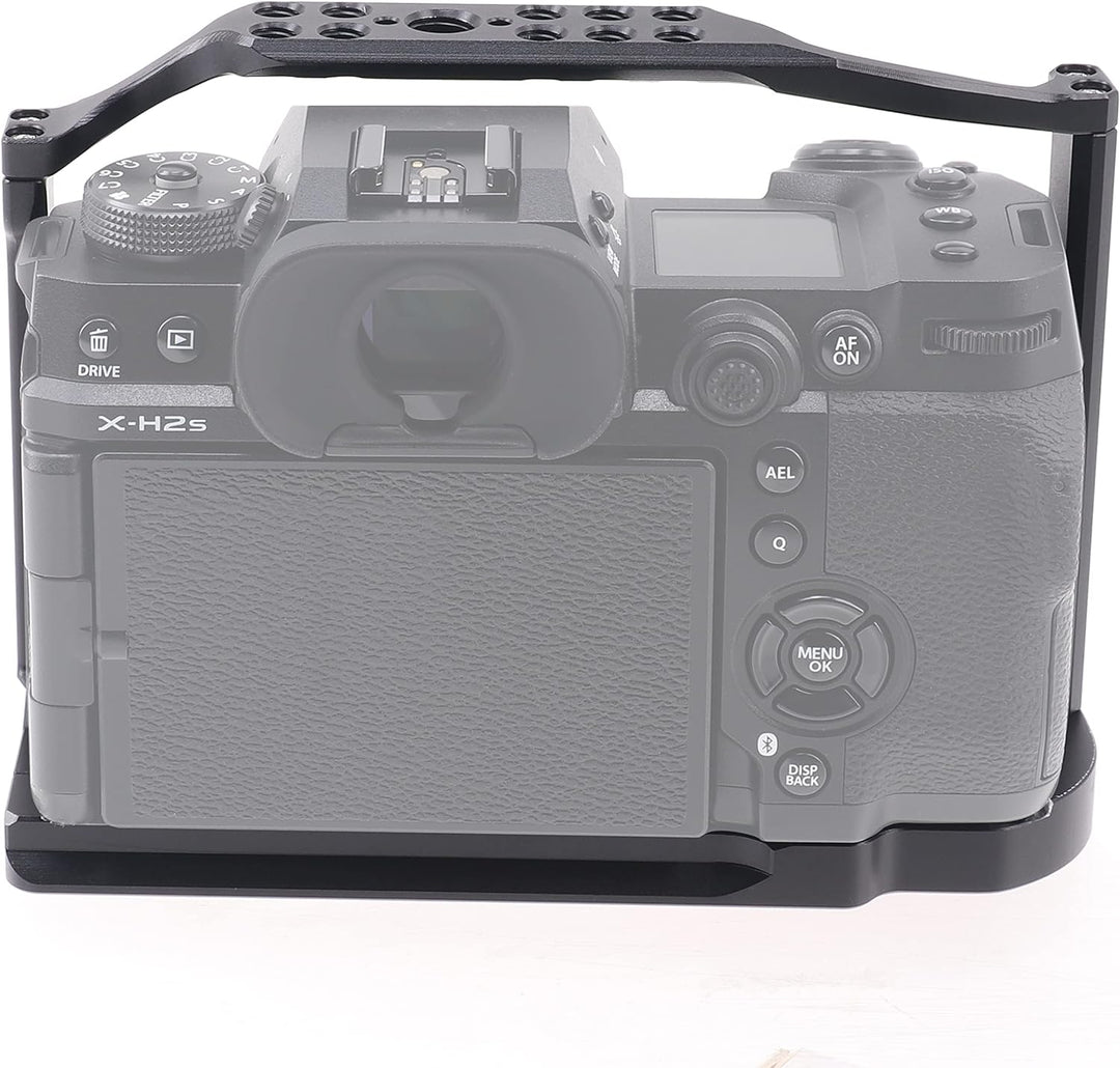 X-H2 Cage, Hersmay Aluminium Kamerakäfig für Fujifilm X-H2 X-H2S spiegellose Kameras mit Cold Shoe,