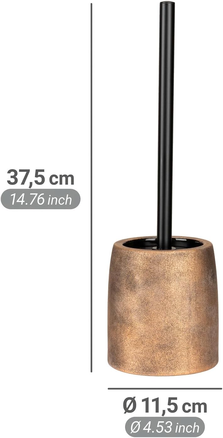 WC-Garnitur Mod. Tremea freistehende Keramik WC-Bürste edles Design Bronze Edelstahl Badezimmer Acce