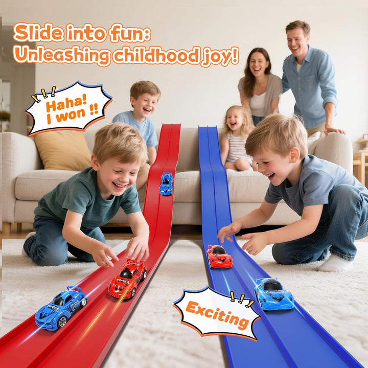 Autorennbahn 5M Inklusive 2 Autos: KETIEE Flexible Rennstrecke Auto Rennbahn Spielzeug Autobahn Kind