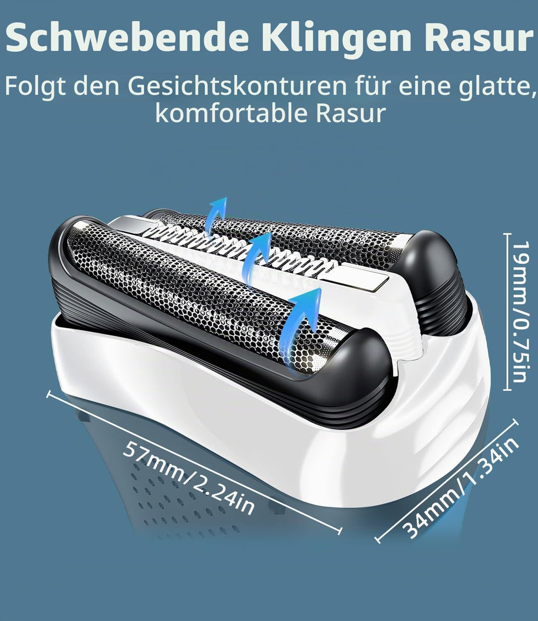 3 Stück Ersatz-Rasierkopf für Braun Series 3, 32S/32B kompatibel mit Braun S3 3040S, 3000S, 310S, 30