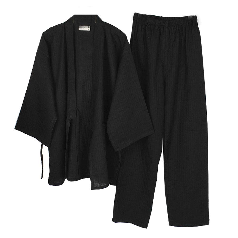 un-brand Japanischer Kimono-Baumwoll-Hanfu-Pyjama-Anzug für Herren in Übergrösse Taoistische Kleidun