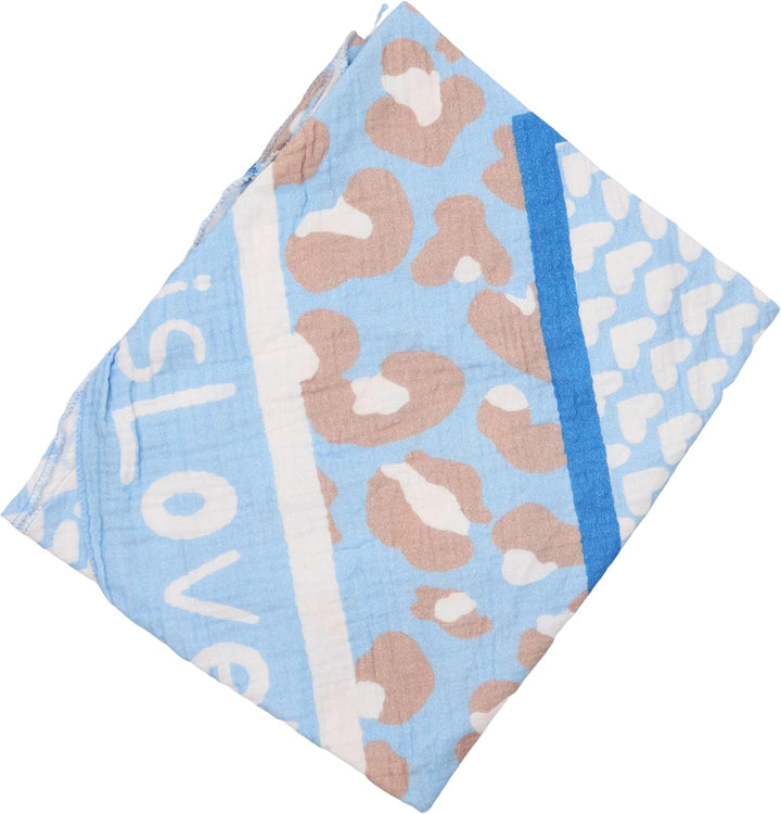 Damen Musselin Halstuch Made in Italy mit Leo Love Paisley Happy– Leichtes Dreieckstuch für Frühling
