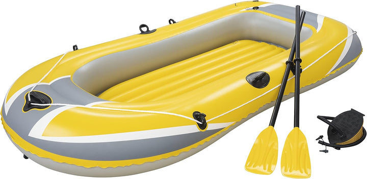 Bestway Hydro-Force Raft Set Boot 255x127 cm mit Blasebalg und 2 Rudern 228 x 121 cm, 228 x 121 cm