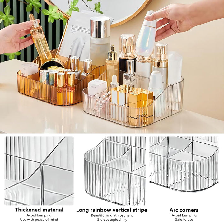 DASITON Make up Organizer,Kosmetik Organizer mit 8 Fächern,Acryl Kosmetik Aufbewahrung mit Grosser K