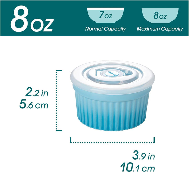 vancasso RAMEKINS 260ml Soufflé Förmchen Set von 6, Ø10,1cm Creme Brulee Schälchen Backofen sicher,