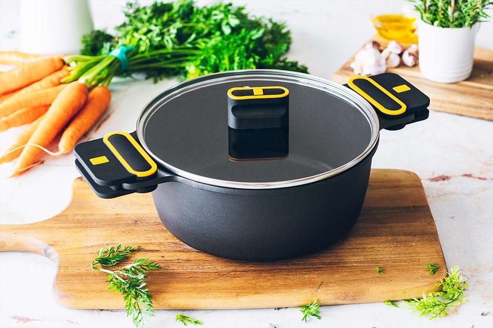 BRA Daily Pro | Hoher Kochtopf 20 cm aus Aluminiumguss, antihaftbeschichtet ohne PFOA, für alle Herd