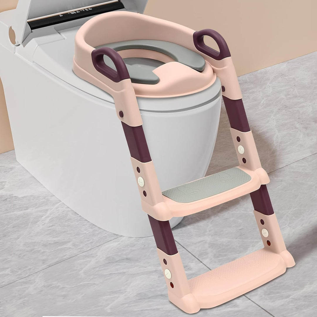 Toilettenleiter für Kinder, 2 in 1 Toilettentrainer mit Treppe, 34×34×44cm WC Sitz mit Treppe, Verst