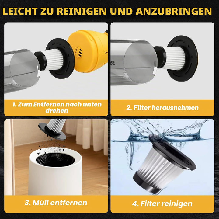 Akku Staubsauger kompatibel mit Dewalt 18V 20V, 22000Pa Tragbar Handstaubsauger mit 4 Düsen und 600m