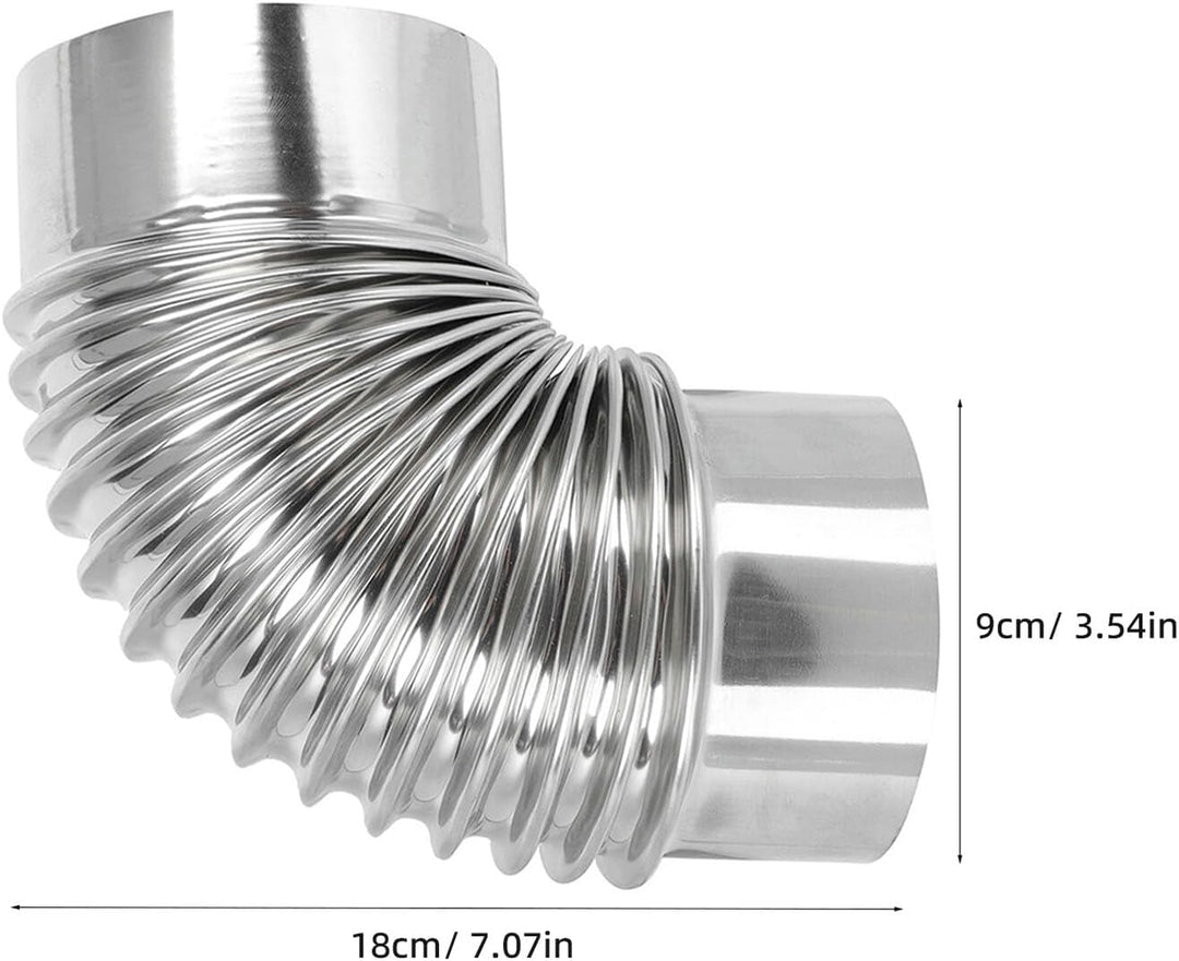 Angoily Edelstahl Ofenrohr Bogen 90° Kaminrohr Aus Metall 3.54X3.54X3.54 Zoll Abgasrohr Für Aussenbe