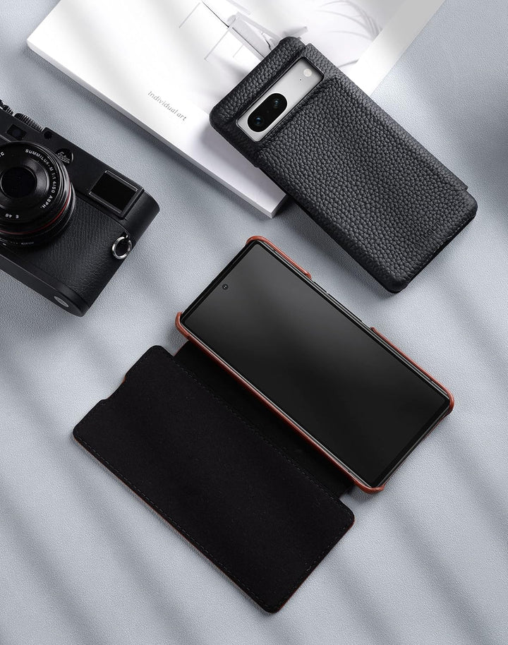 STILGUT Book Case kompatibel mit Google Pixel 7 Hülle aus Leder, Lederhülle, Klapphülle, Handyhülle