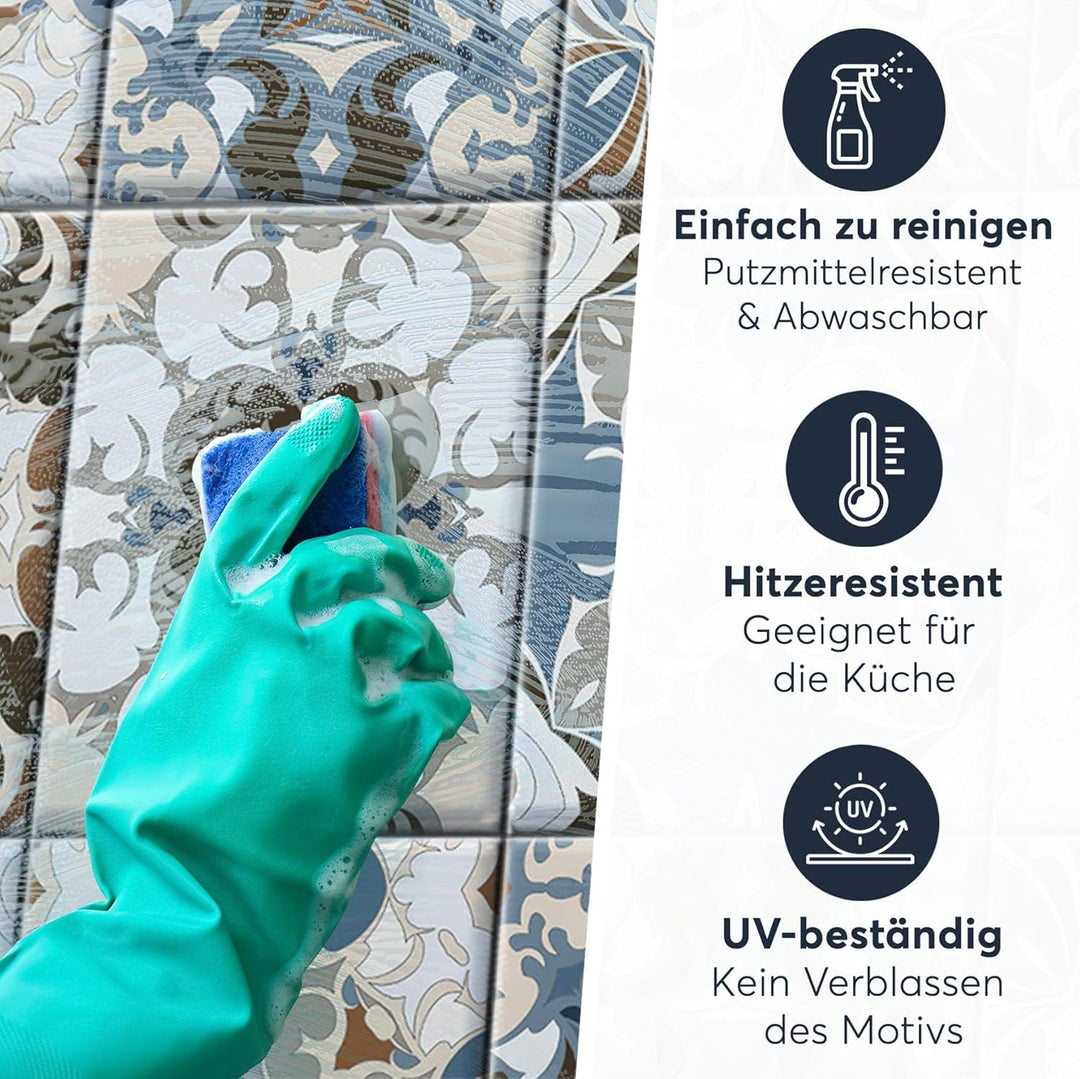 CREATISTO Klebefliesen Stickerfliesen Fliesenfolie - Aufkleber Folie für Fliesen I Klebefliesen Deko