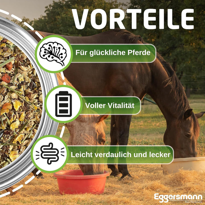 Eggersmann EMH Apfel & Karotten Müsli 15kg - Natürliches Kraftfutter für Pferde - Eiweissreduziertes