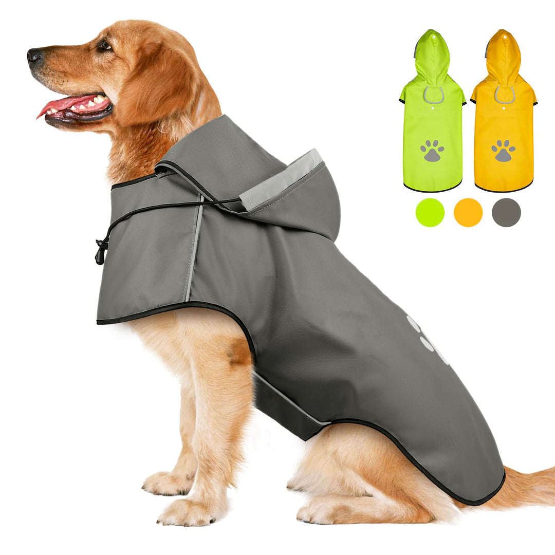 Regenjacke DQGHQME Haustier Regenmantel mit Kapuze, Einstellbare Hunderegenmantel, Hundemantel Wasse