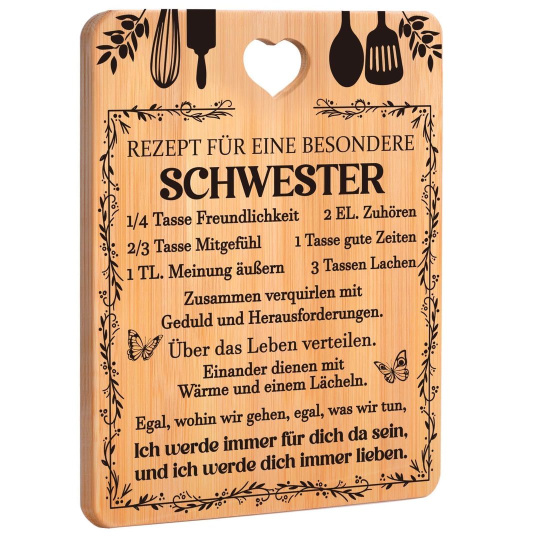 Geschenke für Schwester, Schwester Geschenke, Geburtstagsgeschenke für Schwester, Bambus Schneidebre