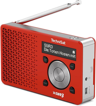 TechniSat Digitradio 1 SWR3-Edition DAB Radio (klein, tragbar, mit Lautsprecher, DAB+, UKW, Favorite