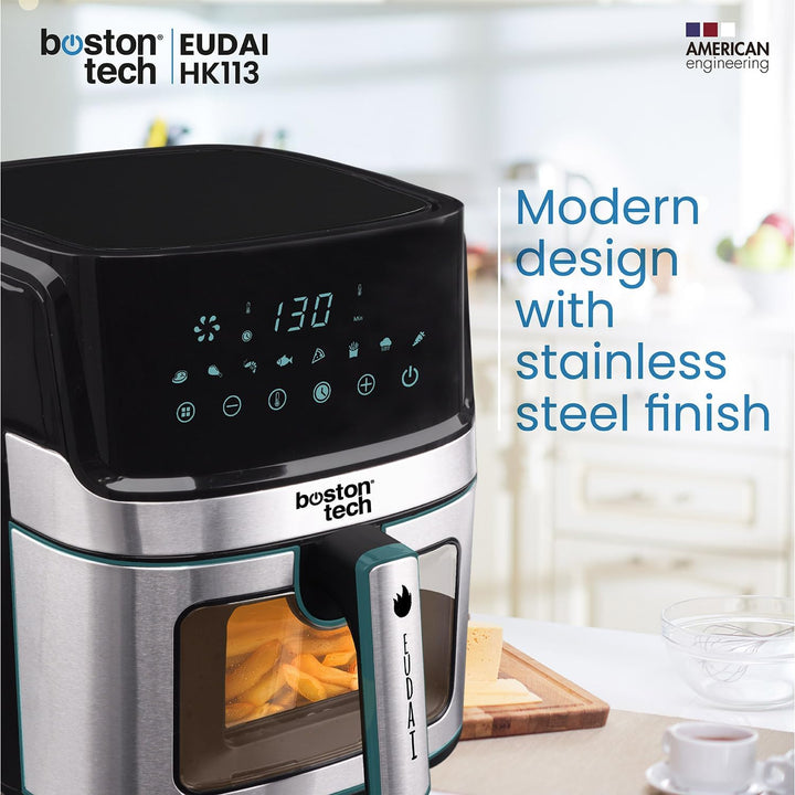 EUDAI Fritteuse ohne Öl, 6,5 l, Luftfritteuse mit Fenster, 8 Programme, LED-Display, Touch-Steuerung