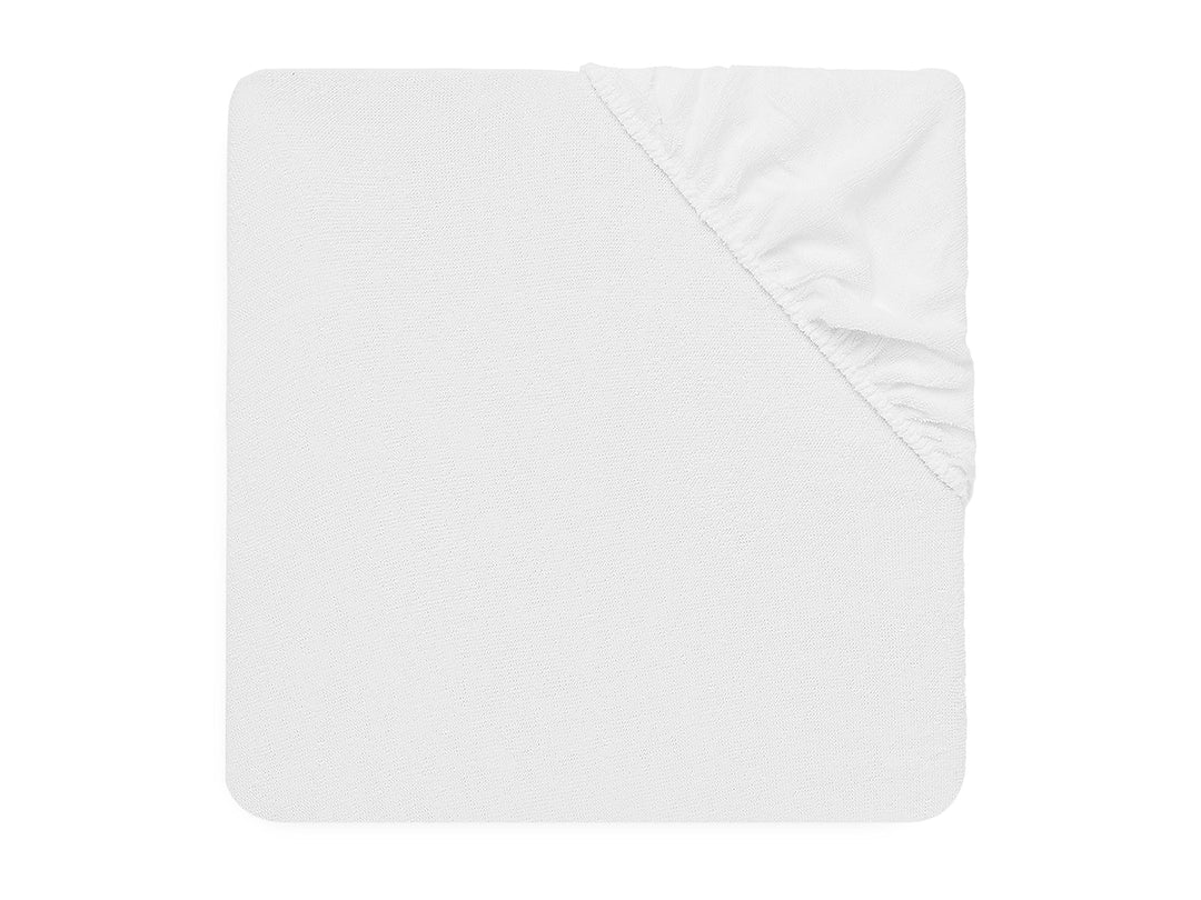 Jollein 550-507-00100 Spannlaken Frottee wasserdicht, 60 x 120 cm, weiss Small Single White, Small S