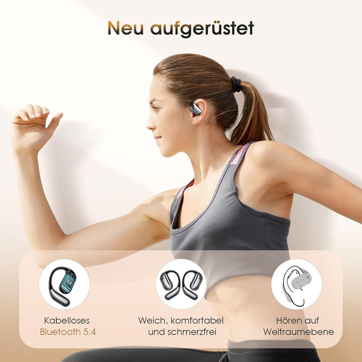 KI Übersetzer Kopfhörer - LCD-Touchscreen Kopfhörer Übersetzer mit 144 Sprachen,60Hrs Laufzeit, Blue