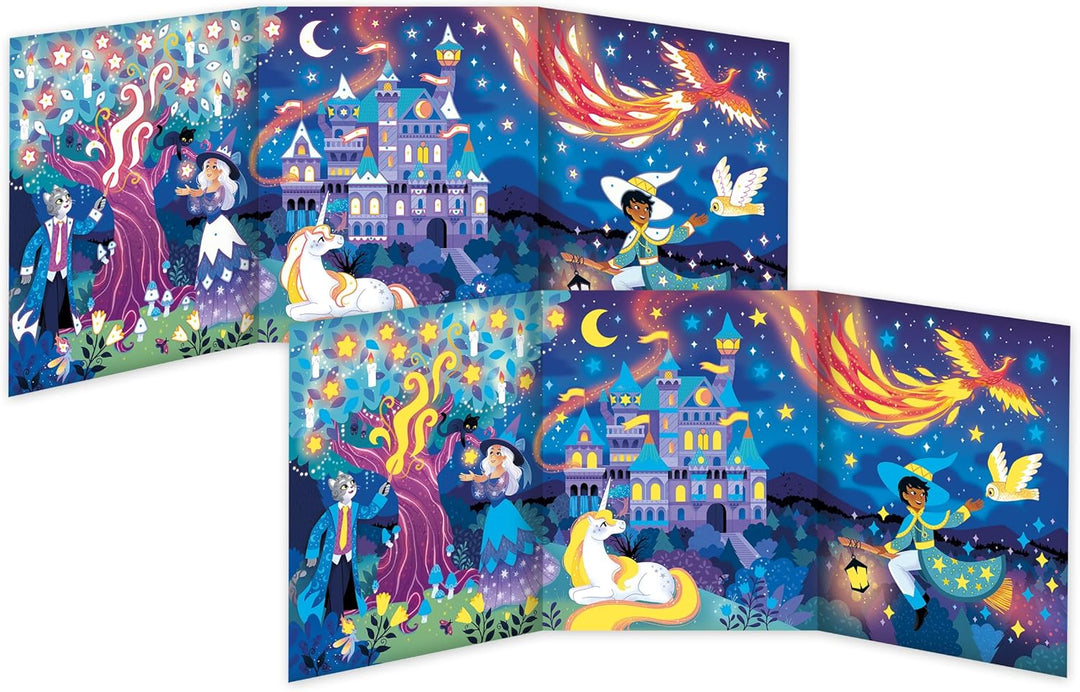 Janod - Multi-Aktivitäten-Set - Magic School - 11 Projekte - Hexenthema - DIY-Kinderbastelset - Gesc