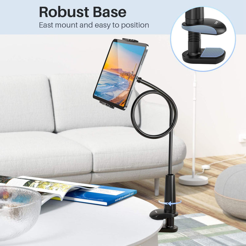 TRYONE Schwanenhals Tablet Halterung, Tablet Halter – Flexibler Verstellbarer Arm im Bett für Ipad/H