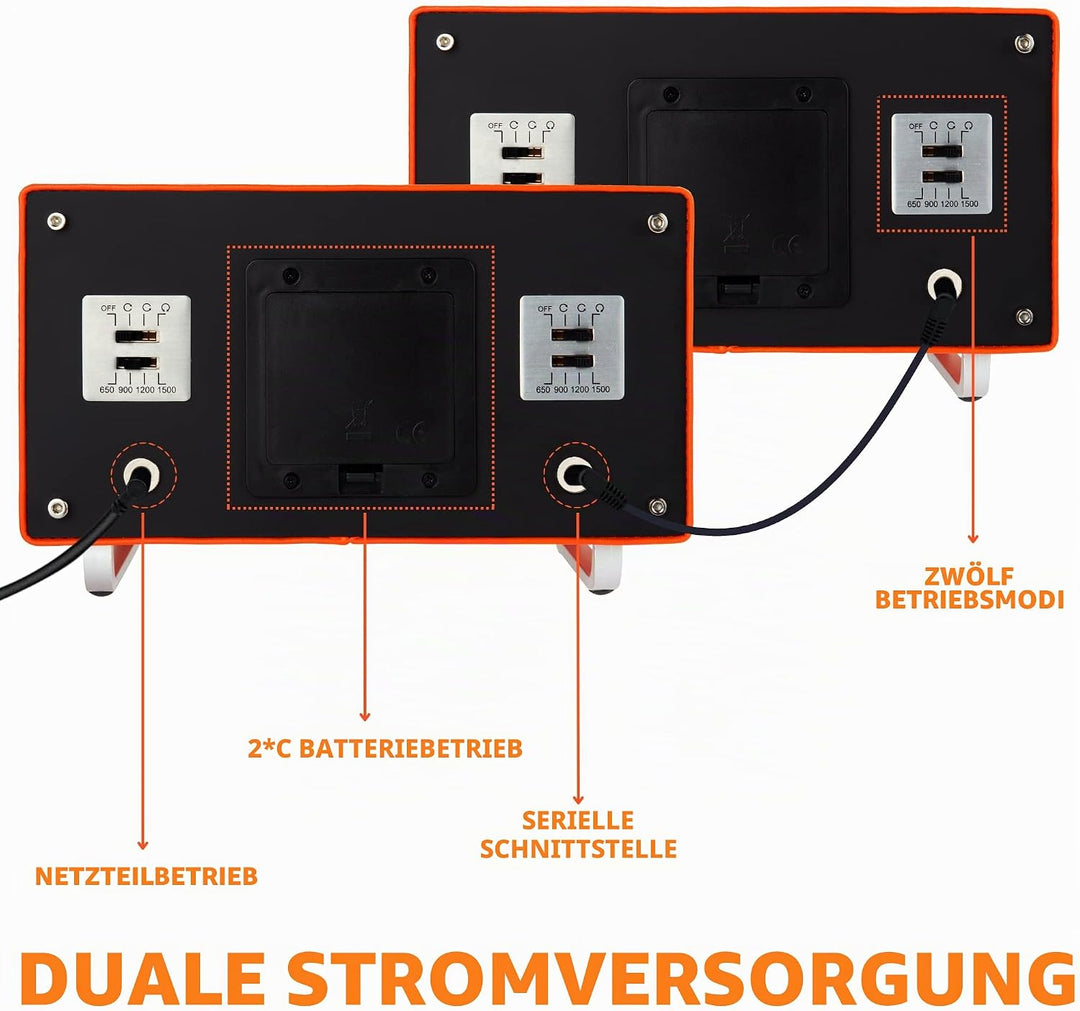 MOZSLY Doppel Uhrenbeweger für Automatikuhren mit leisem Motor Grau Hanf Baumwoll Gewebe Orange, Ora