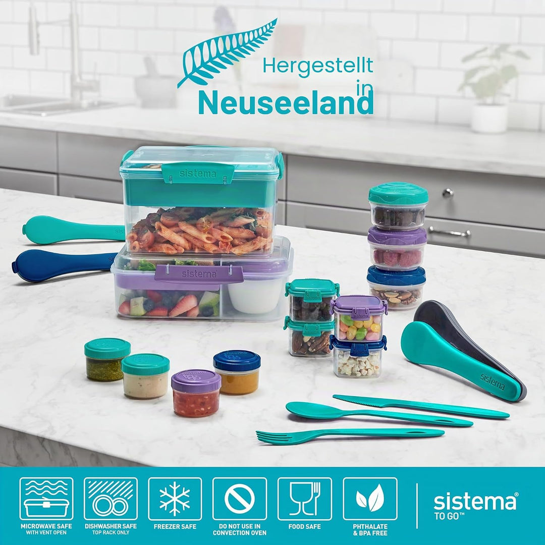 Sistema TO GO Dressingbehälter | Frischhaltedosen/Sossenbehälter mit Deckel | 35 ml | BPA-frei | bla