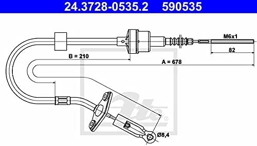 ATE 24.3728-0535.2 Seilzug, Kupplungsbetätigung