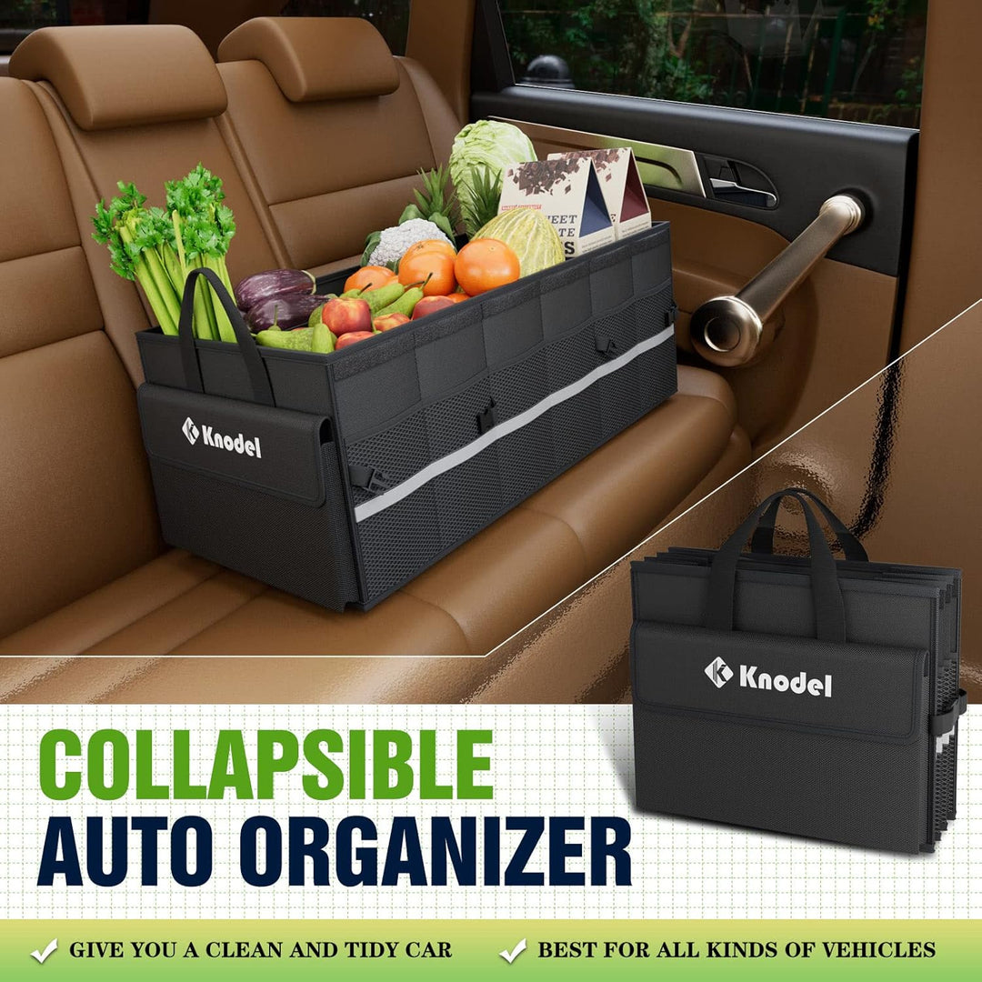 K KNODEL Autostruktur-Organisator mit faltbarem Deckel, Autospeicherbox und tasche, grosser Kofferra