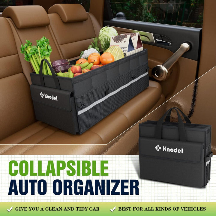 K KNODEL Autostruktur-Organisator mit faltbarem Deckel, Autospeicherbox und tasche, grosser Kofferra