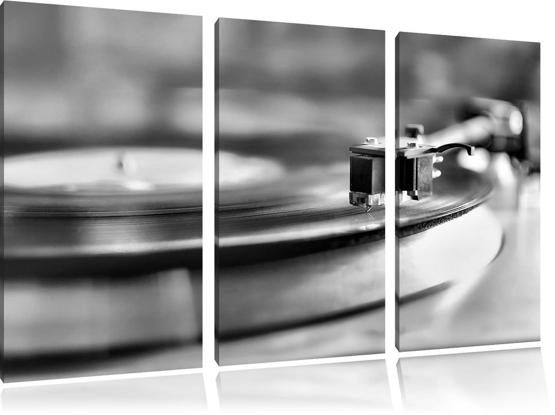 Pixxprint Schallplatte als Leinwandbild | Grösse: 3 Teilig (120x80) | Wandbild| Kunstdruck | fertig
