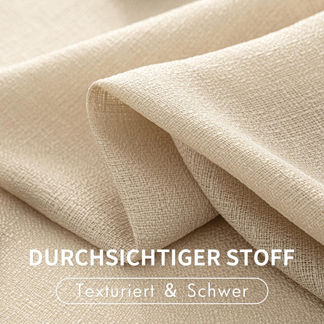MIULEE 2er Set Voile Vorhang Sheer Leinenvorhang mit Ösen Transparente Unregelmässige Textur Gardine