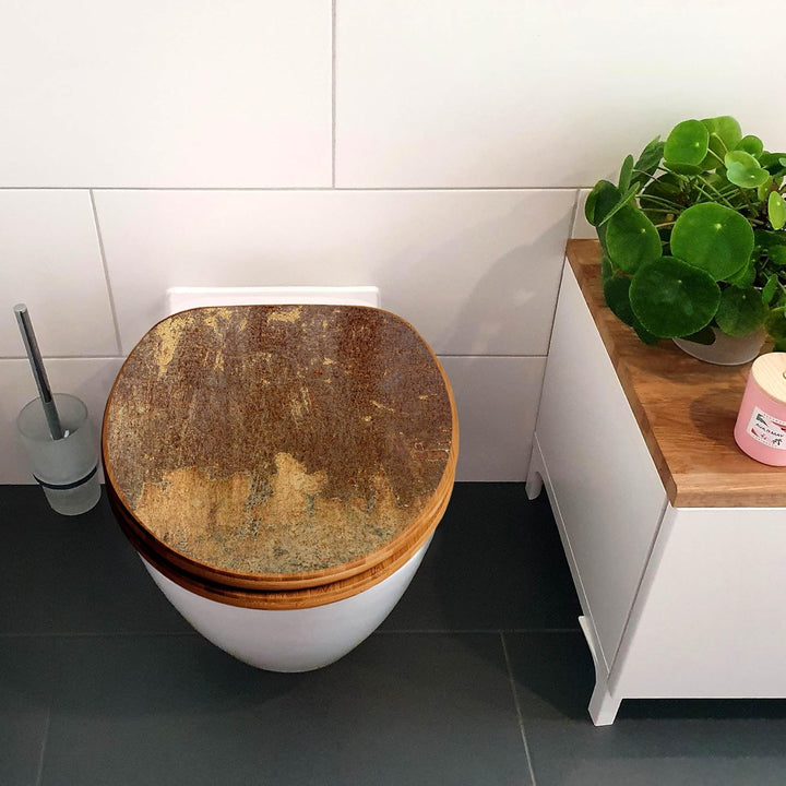 banjado Design WC Sitz Bambus Absenkautomatik 45,8x37,5cm - Toilettendeckel mit Absenkautomatik Holz