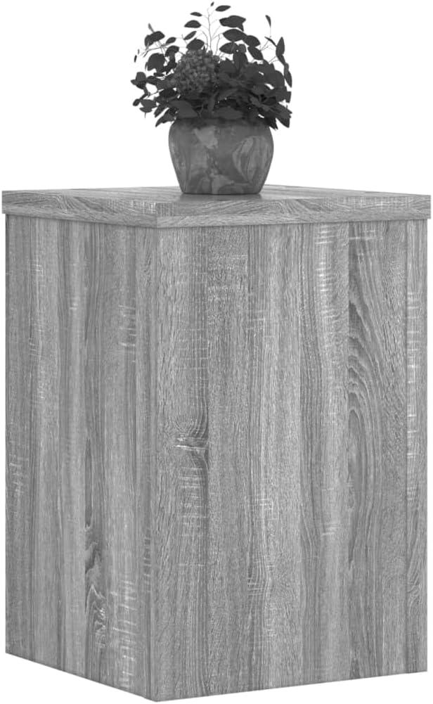 Pflanzenständer, 2 Stück, Holz, Grau, Sonoma, 25 x 25 x 35 cm, hohles Regal, hochfest, kann mit Sand