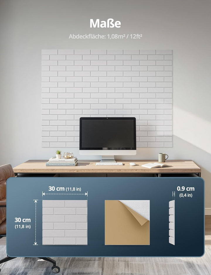 Akustikplatten Selbstklebend, 12 Stück Schallabsorber für Wand, Tür, Decke, Acoustic Panels, Studio,