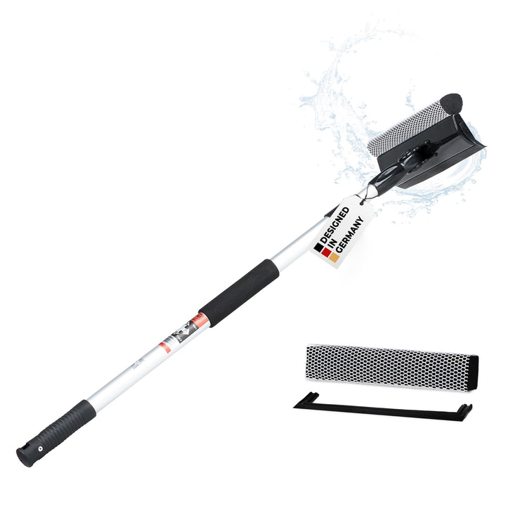 HEYNER® Scheibenreiniger Set I XXL Fensterwischer mit Teleskopgriff + Ersatzkit I Auto Fensterwische