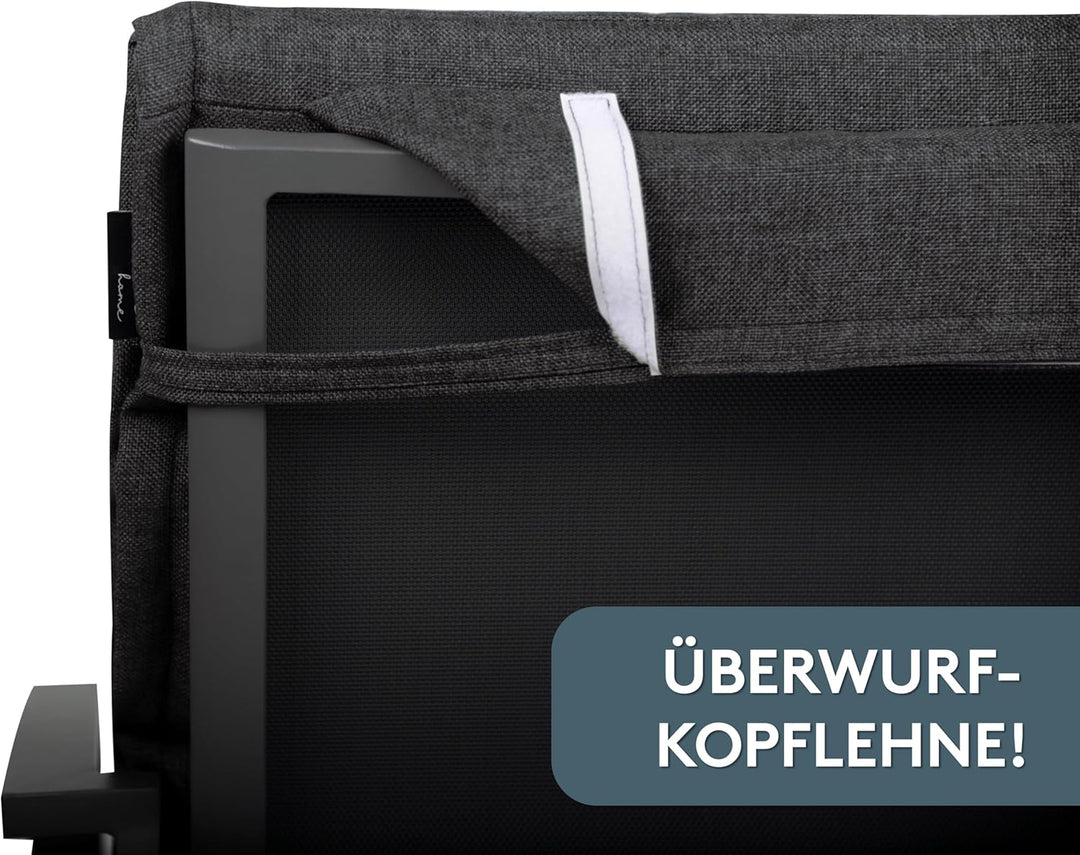 LILENO HOME Gartenstuhl Auflagen als [2er Set - Hochlehner] in Anthrazit - Bequeme Liegen als Sitzau