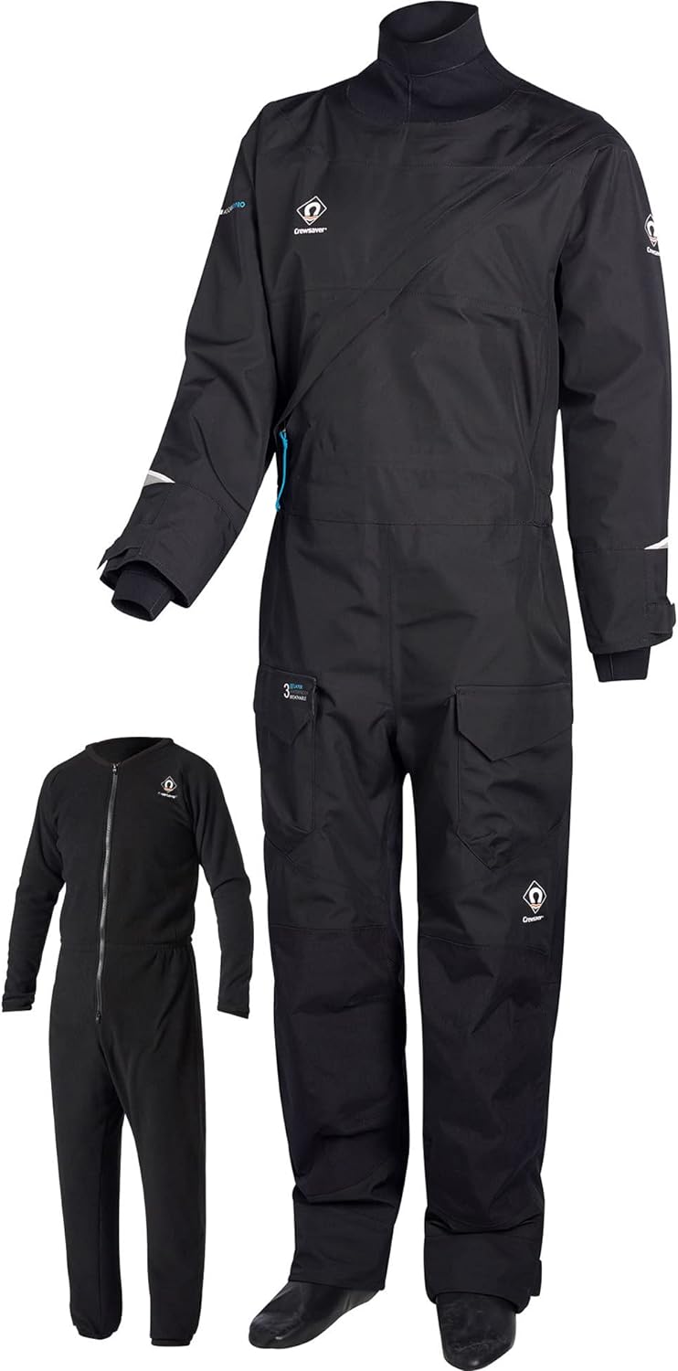 Crewsaver Boating and Sailing Atacama Pro Drysuit Dry with Undersuit Black Unisex Waterproof and Bre