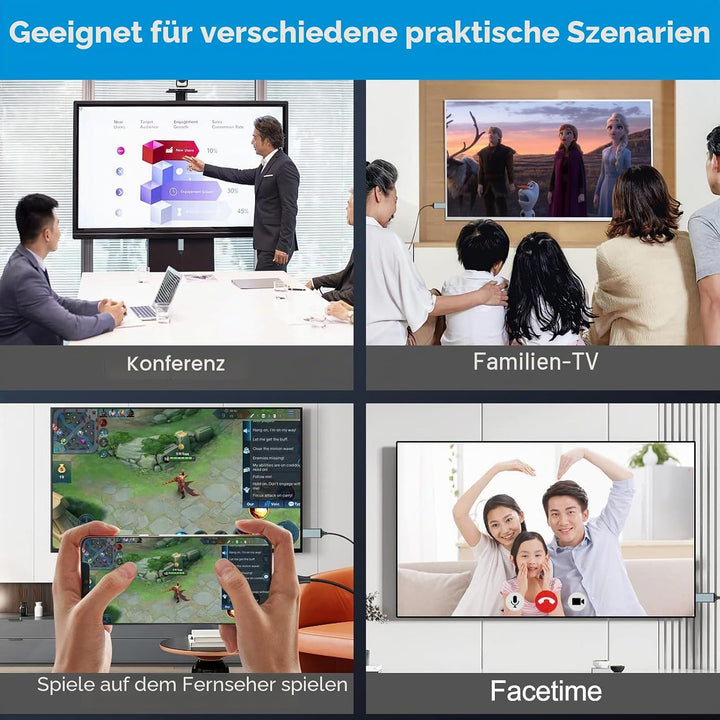 lulaven HDMI-Kabel für iPhone,2,0 m HDMI-Konverterkabel,HDMI-Verbindungskabel,iPhone/Pad/Pod zu TV/M