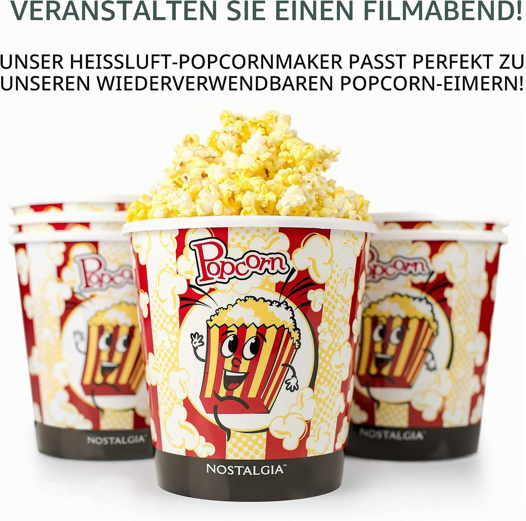 Nostalgia CLHAP12AQ Classic Retro Healthy Heissluft-Tisch-Popcorn-Maker, macht 12 Tassen, mit Kernel