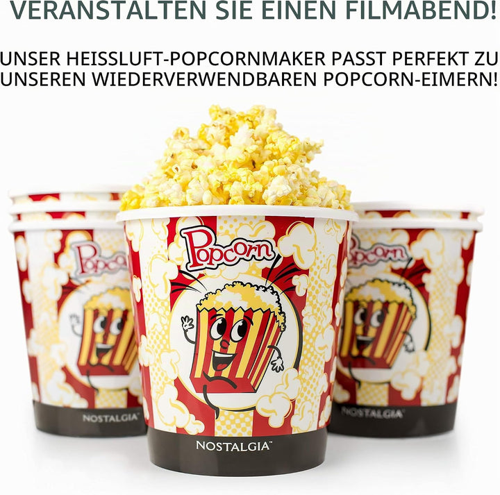 Nostalgia CLHAP12AQ Classic Retro Healthy Heissluft-Tisch-Popcorn-Maker, macht 12 Tassen, mit Kernel