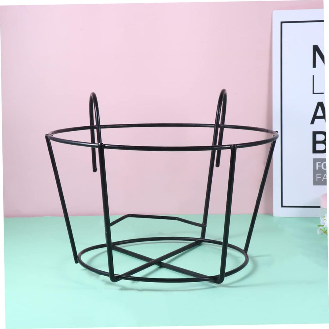 Happyyami 2 Stück Schwarze Metallbügel Metallregalhalterungen Pflanzentöpfe Blumentopfbügel Schiene