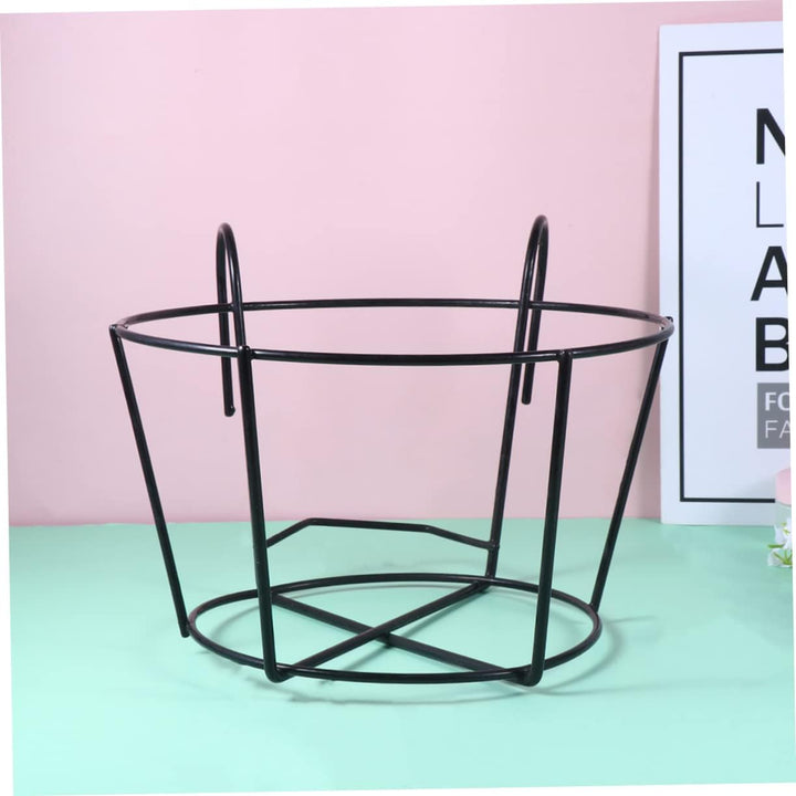 Happyyami 2 Stück Schwarze Metallbügel Metallregalhalterungen Pflanzentöpfe Blumentopfbügel Schiene