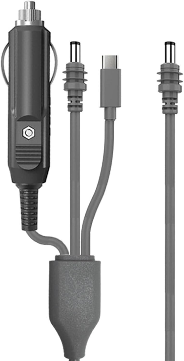 3 in 1 Autoladegerät mit USB C auf DC, 3M, 100W, Type C/D-C/Autoladegerät zu DC Ersatzkabel, Mehrere