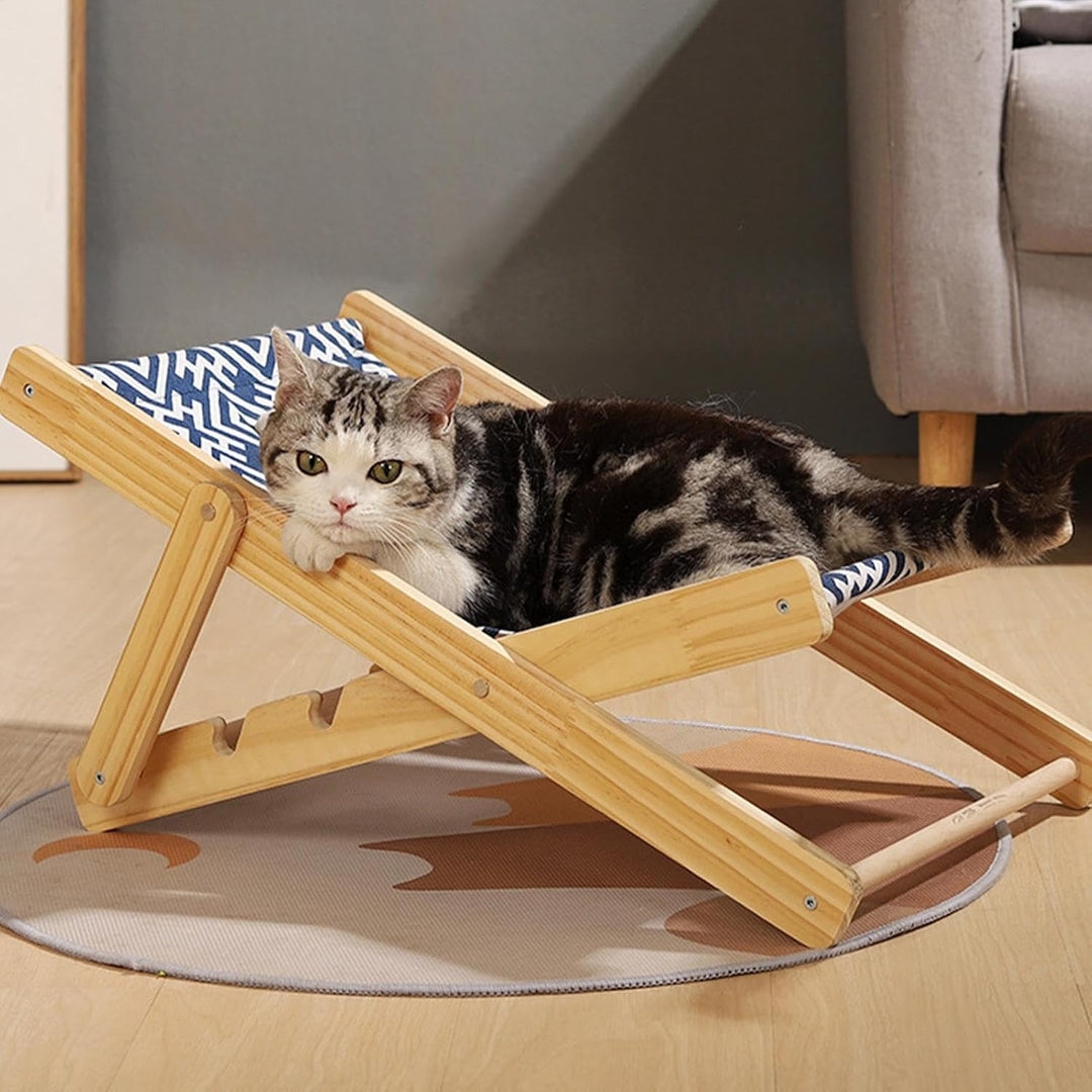 Liegestuhl für Katzen, Klappstuhl für Katzen, Sisal, erhöht, verstellbar, 10 kg, Schaukelstuhl, Katz
